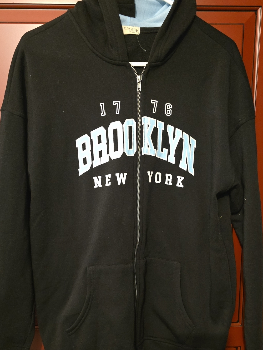 Black Brooklyn Zip-Up Hoodie Jacket - New York Graphic